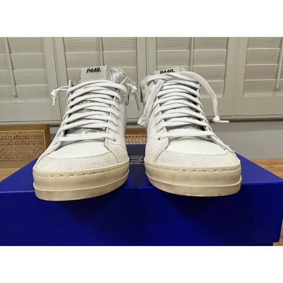 P448 S23 Skate High Top Sneakers Shoes Peony (White) Size 5/5.5 US 35 EU NIB - Picture 7 of 13